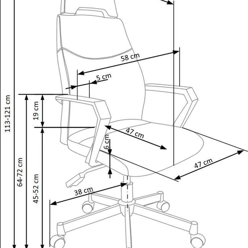 Patogi kėdė su reguliuojama aukščio ir pasvirimo funkcija