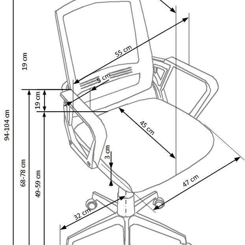 ASCOT TILT kėdė su membraniniu audiniu ir tinkleliu