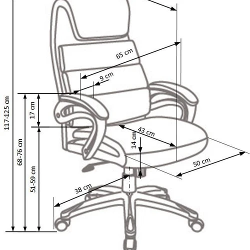 Modernus TILT mechanizmas, juodos spalvos audinys, 63/74/117÷125 cm