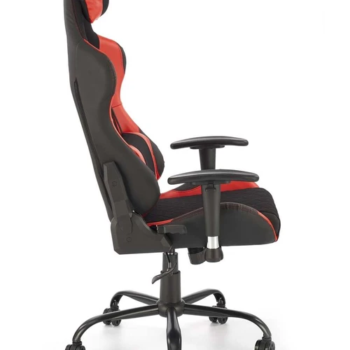 Raudona ir juoda sofos lova su reguliuojamais porankiais