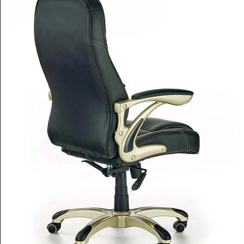 Ergonominė juoda sofa su perforuota eko oda