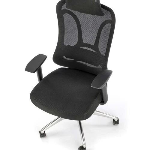 Kėdė su sinchroniniu mechanizmu ir juodos spalvos tinkleliu