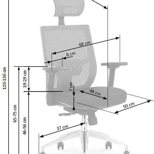 Ergonomiška kėdė su aliuminio pagrindu ir stumdoma sėdyne