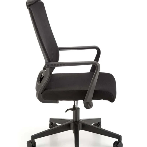 Moderni juoda kėdė su ergonominiu dizainu