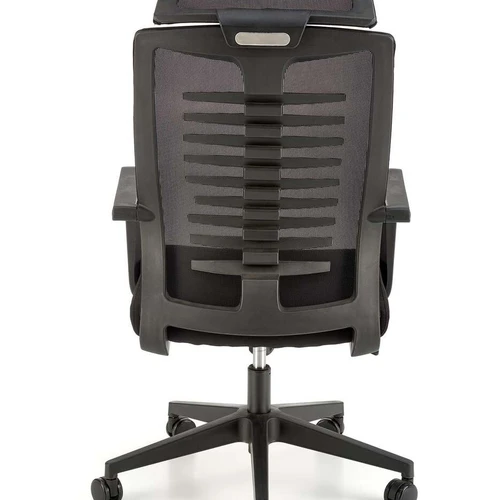 Juoda kėdė su reguliuojamu aukščiu ir pasvirusiu atlošu