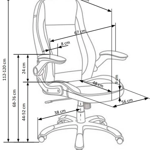 Balta kėdė su TILT mechanizmu ir ergonomišku dizainu