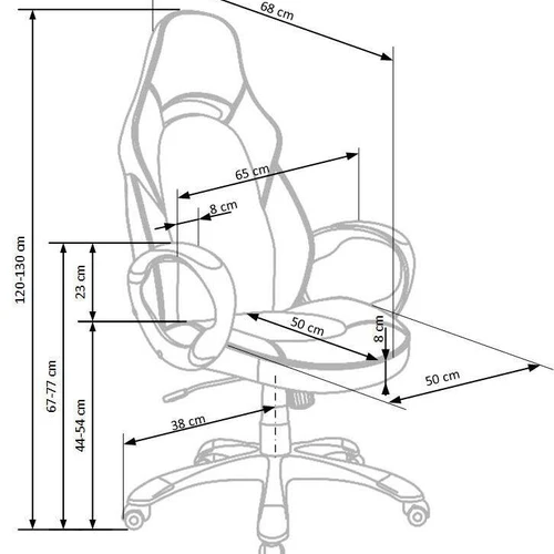 Kėdė su reguliuojamu aukščiu 65-130 cm ir patogiu sėdynės plotu