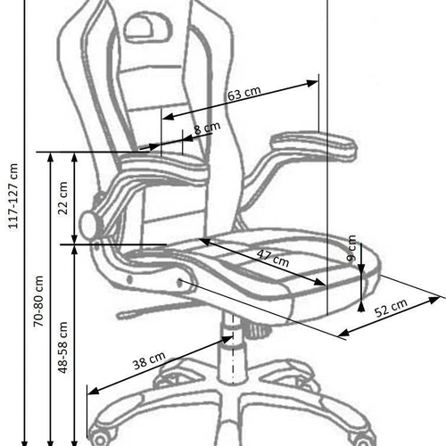 Ergonominė kėdė 63/65/117÷127 cm