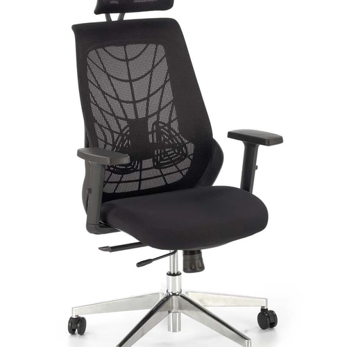 Moderni kėdė su ergonominiais patogumais ir juoda spalva