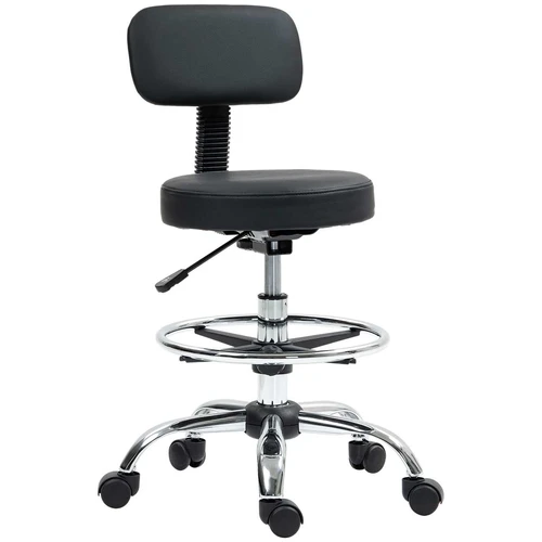 Biuro kėdė Homcom 52x52x92cm., juodos/sidabrinės spalvos