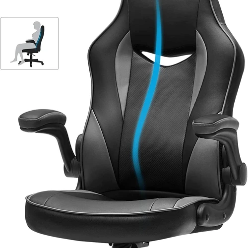 Juoda biuro kėdė su faneros rėmu ir 150 kg apkrovos talpa