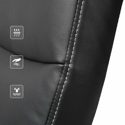 Juoda biuro kėdė su PU odos imitacija ir didelio tankio putplastu