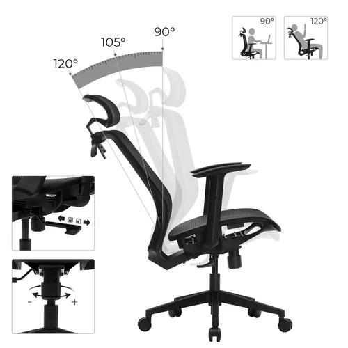 Moderni kėdė su porankiais ir reguliuojamu atlošu