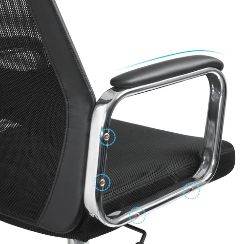 Puiki biuro kėdė su galvos atrama ir tinkline medžiaga