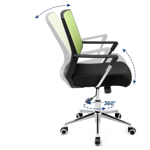 Biuro kėdė su marškiniams neprilimpančiu užvalkalu ir ergonomišku atlošu