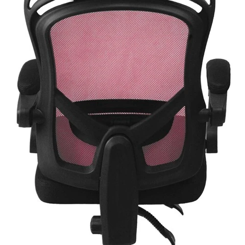 Juoda/rožinė biuro kėdė su porankiais ir ratukais