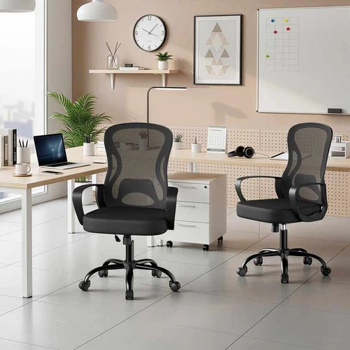 Biuro kėdė SONGMICS, su supimo funkcija, Juoda, 60 × 95,5–105,5 × 60 cm - Darbo kėdės