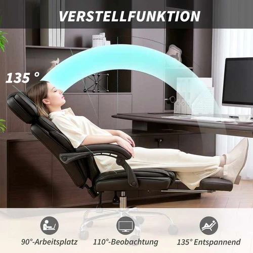 Patogi darbo kėdė su 360° PU ratukais