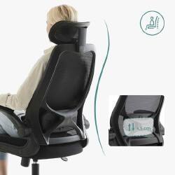 Biuro kėdė su reguliuojamais porankiais, juodos spalvos - Darbo kėdės