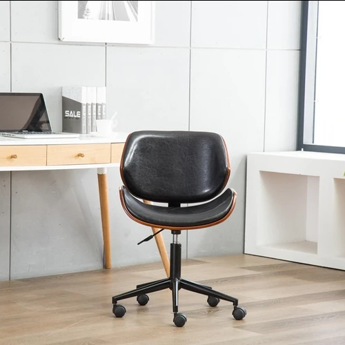 Patogi kėdė su dirbtine oda ir reguliuojamu aukščiu