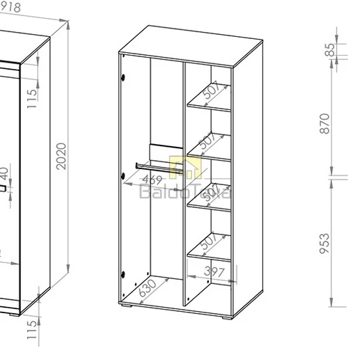 Moderni spinta su atspariu LMDP korpusu ir MDF rankenėlėmis