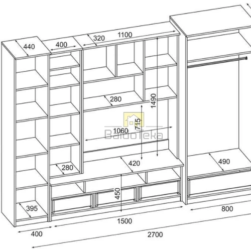Individualiai pagaminta spinta su plonu dizainu