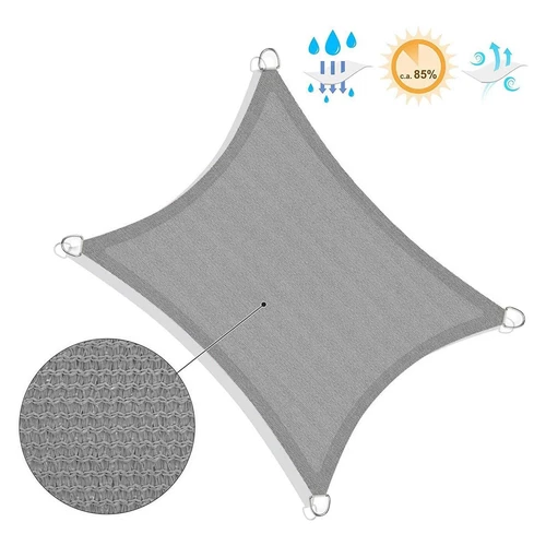 Dūmų pilka saulės burė 2x3 m, HDPE medžiaga