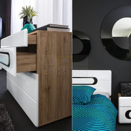 Elegantiška spintelė BYRON kolekcijoje – juoda ir balta