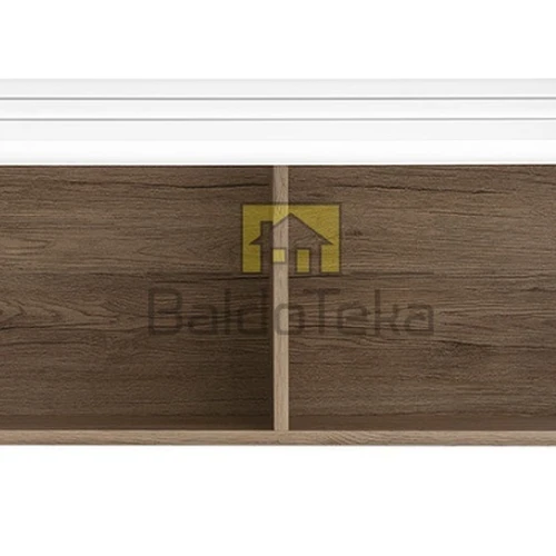 San Remo ąžuolo ir baltos blizgios spalvos spintelė