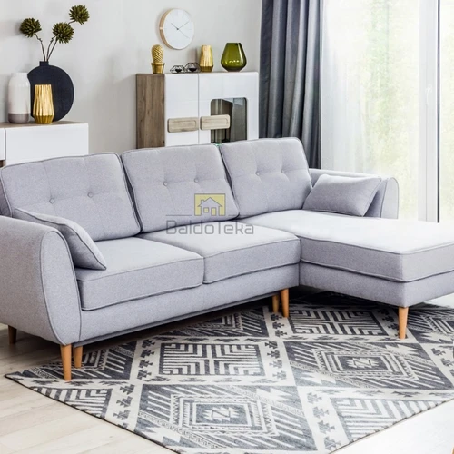 Ergonominė lova su patalynės dėže ir medinėmis kojelėmis