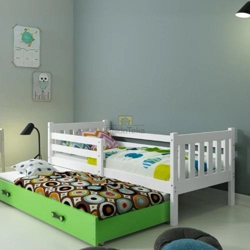 Natūrali pušis/MDF, balta/žalia spalva