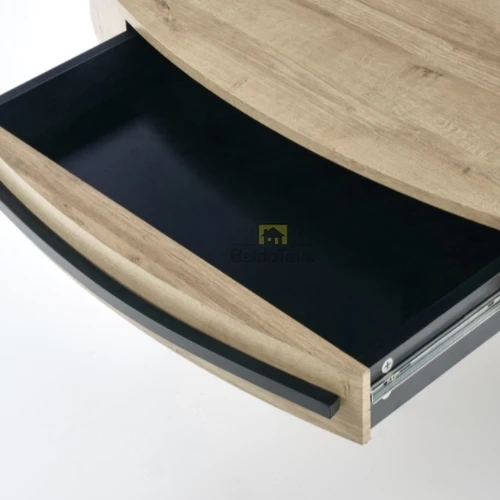 Auksinio ąžuolo ir juodos spalvos stalas LMDF medžiaga