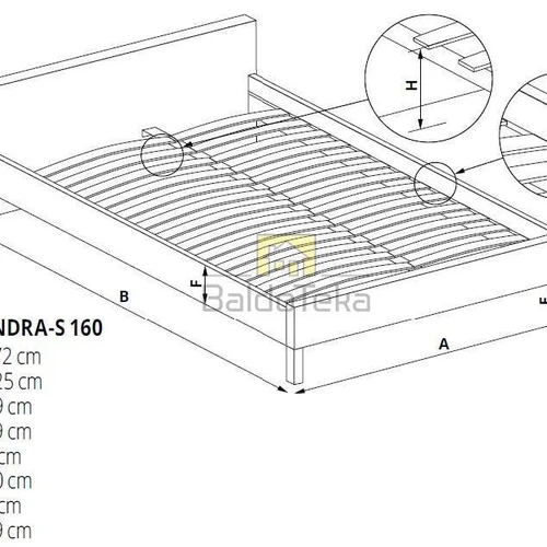 Moderni balta ir juoda lova su grotelėmis