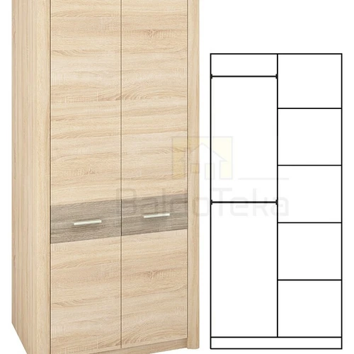 Moderni miegamojo spinta su šviesiomis spalvomis