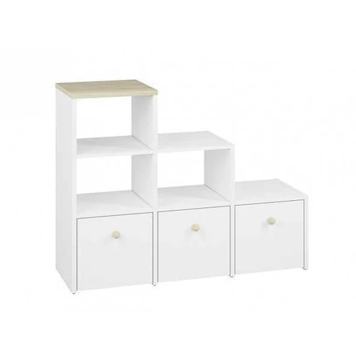 CESAR knygų spinta CS12 122 balta / buko fjord