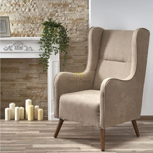 Natūralaus medžio ir gobeleno stalas su individualia kojelių spalva