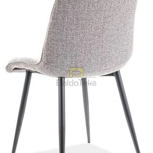 Modernus gobeleno ir metalo baldų komplektas pilka/juoda