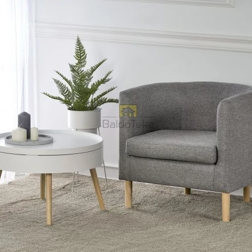 Gobeleno ir medžio derinys – modernus stalas su reguliuojamu aukščiu