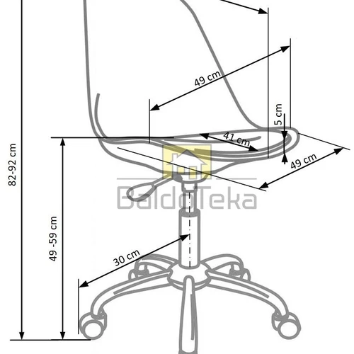 Tvirtas biuro kėdė su 80 kg apkrova ir kaučiukiniais ratais