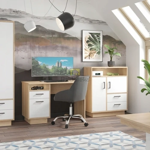 Šiuolaikiška spinta ąžuolo Nagano + balta blizgi