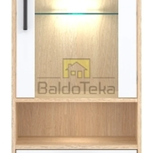 Modernus stalas su LMDP plokštėmis, ąžuolo Nagano ir baltos spalvos deriniu