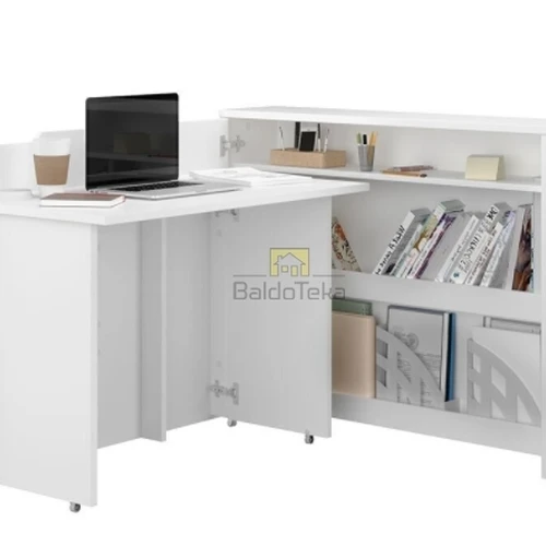 Praktiškas LMDP stalas baltos spalvos su patogiu dydžiu