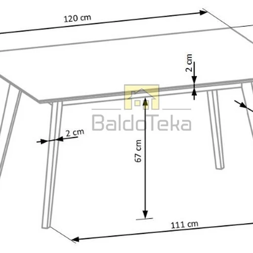 Elegantiškas 120x80x75 cm stalo rinkinys