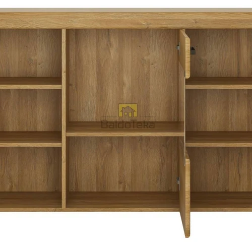 Moderni ąžuolo Grandson spalvos spinta su metalinėmis rankenėlėmis