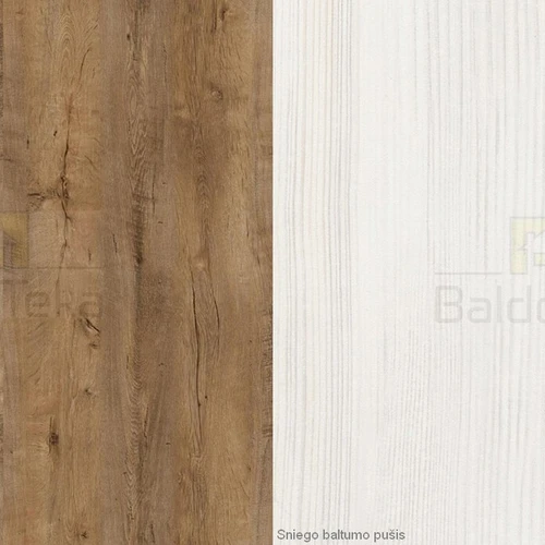Kompaktiška spinta 125x89x47 cm – sniego baltumo pušis arba ąžuolas