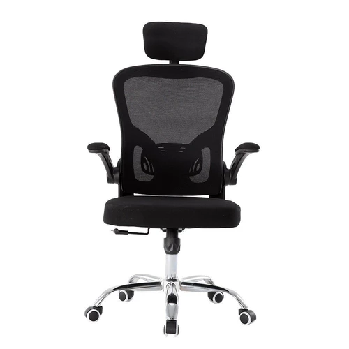 Juoda ergonomiška kėdė su stabilia konstrukcija