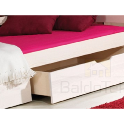 Tvirti lovytės rėmai su 2 stalčiais ir 190x80 cm čiužiniu