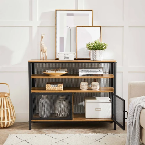 Tvirtas medžio drožlių plokštės ir plieno staliukas