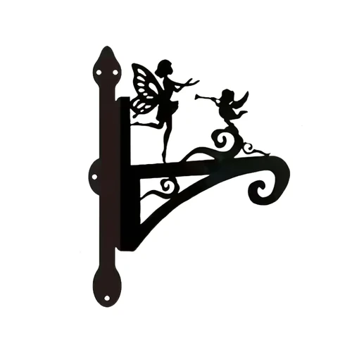 Dekoratyviniai sieniniai kabliukai su fėjų siluetu – 2 vnt., juodos spalvos