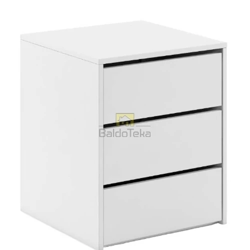 Ergonominis baltas matinis spintos komplektas su ąžuolo detalėmis